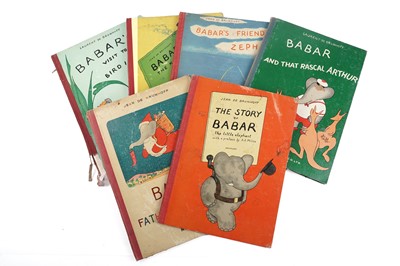 Lot 85 - Seven Babar The Elephant children's books by Jean and Laurent De Brunhoff
