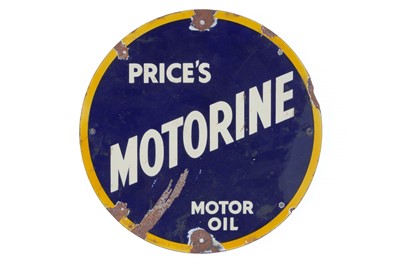 Lot 412 - A ‘Prices Motorine Motor Oil’ circular enamel sign