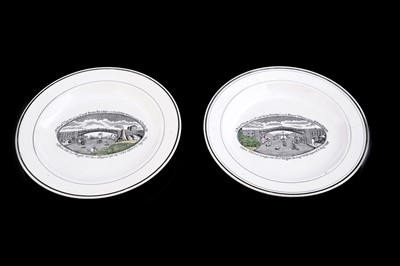 Lot 431 - A pair of Moore & Co pearlware plates