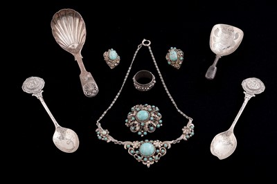 Lot 500 - Victorian and later silver spoons and jewellery