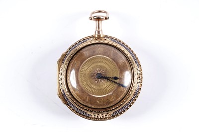 Lot 807 - Thomas Grignion, Covent Garden, London: a yellow gold and enamel pair-cased repeating pocket watch