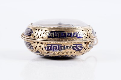 Lot 807 - Thomas Grignion, Covent Garden, London: a yellow gold and enamel pair-cased repeating pocket watch