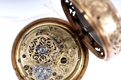 Lot 807 - Thomas Grignion, Covent Garden, London: a yellow gold and enamel pair-cased repeating pocket watch