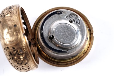 Lot 807 - Thomas Grignion, Covent Garden, London: a yellow gold and enamel pair-cased repeating pocket watch