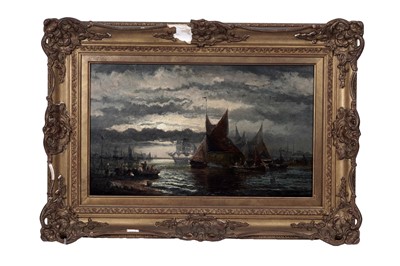 Lot 1560 - William Thornley - Moonlit marine view | oil