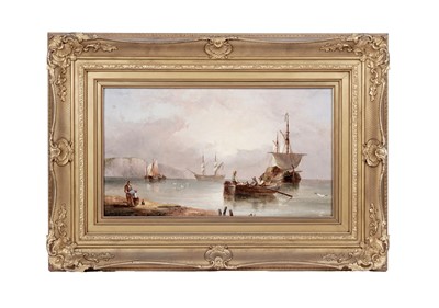 Lot 1562 - 19th Century British School - Coastal scene with boats | oil