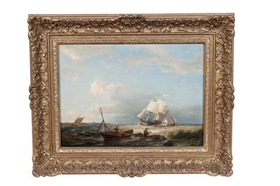 Lot 234 - 19th Century Dutch School | Coastal view with fishermen | oil