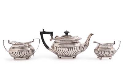 Lot 572 - A Victorian silver three-piece tea set