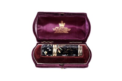 Lot 700 - A Victorian silver-gilt and enamelled scent bottle and vinaigrette combined