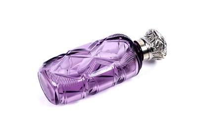 Lot 701 - A Victorian silver mounted glass scent bottle