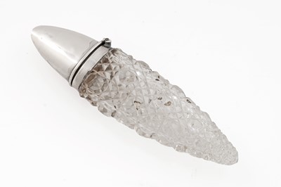 Lot 706 - An Edwardian silver mounted cut glass scent bottle