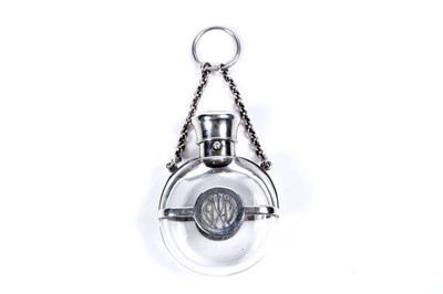 Lot 729 - A Victorian silver mounted clear glass perfume flask