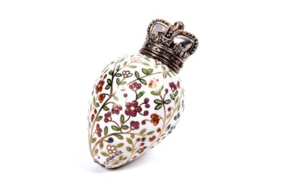 Lot 731 - A Victorian silver-gilt mounted porcelain scent bottle