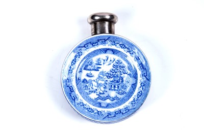 Lot 736 - A Victorian silver mounted, glazed pottery scent flask