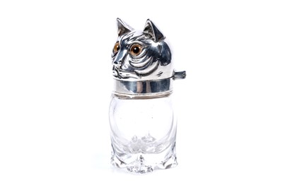 Lot 747 - A late Victorian novelty silver mounted clear glass smelling salts bottle