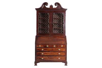 Lot 567 - A substantial George II mahogany bureau bookcase