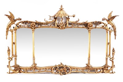 Lot 545 - A George III Chinese Chippendale style gilt and gesso mirror