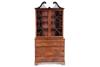 Lot 569 - A George III mahogany secretaire bookcase