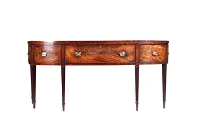 Lot 572 - A substantial George III inlaid mahogany bowfront sideboard