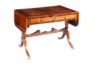 Lot 573 - A George III inlaid walnut and banded sofa table