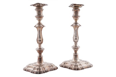 Lot 171 - A pair of George V silver candlesticks