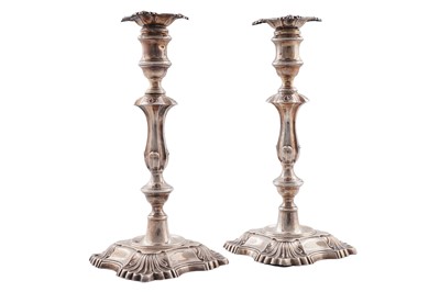 Lot 172 - A pair of late Victorian silver candlesticks
