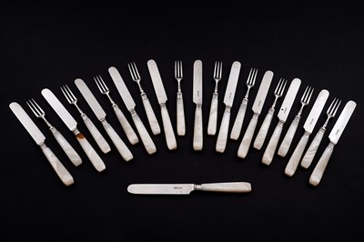 Lot 253 - A set of twelve late Victorian silver dessert knives and ten silver dessert forks