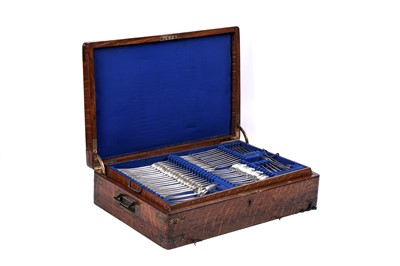Lot 254 - A late Victorian canteen of silver flatware
