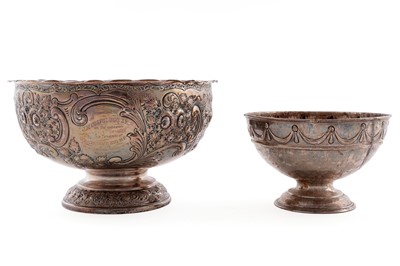 Lot 179 - A late Victorian silver rose bowl; and a smaller silver rose bowl