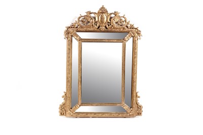 Lot 546 - A 19th Century gilt and gesso framed overmantel mirror