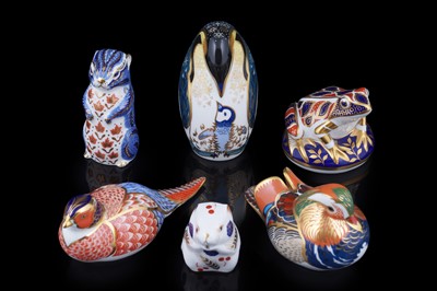 Lot 282 - A collection of six boxed Royal Crown Derby paperweights