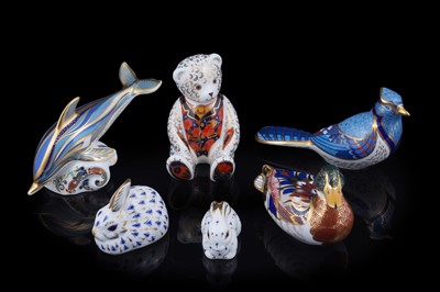 Lot 284 - A collection of six boxed Royal Crown Derby paperweights