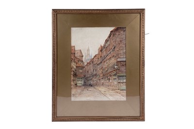 Lot 649 - John Rock Jones - Castle Garth and Dog Leap Stairs, Newcastle-Upon-Tyne | watercolour