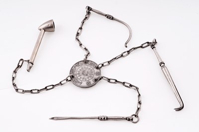 Lot 376 - A late 19th/early 20th Century Japanese silver set of opium smoking equipment