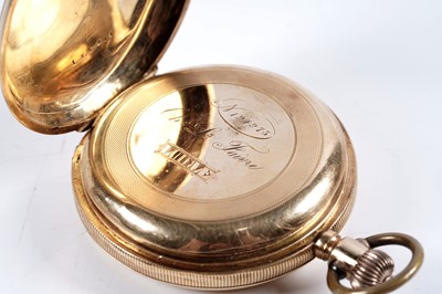 Lot 799 - Charles Louis Faivre, Locle: an 18ct yellow gold cased hunter pocket watch