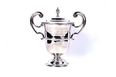 Lot 181 - A George V silver trophy cup and cover