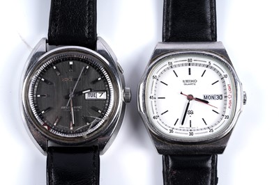 Lot 394 - A Seiko Bell-Matic and SQ stainless steel wristwatches