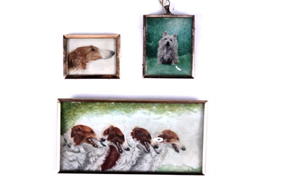 Lot 1532 - Early 20th Century - Miniatures of dogs | gouache on ivory