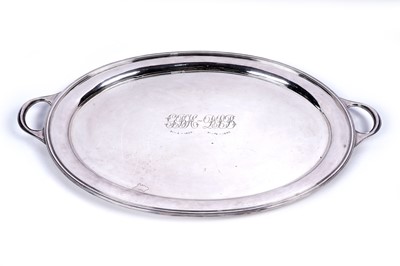 Lot 28A - A George V silver two handled tea tray