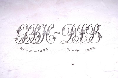 Lot 28 - A George V silver two handled tea tray