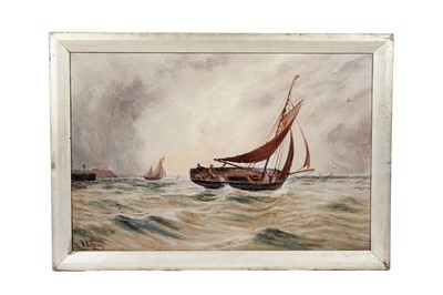 Lot 1559 - Bernard Benedict Hemy - Fishing boats on the Tyne | oil