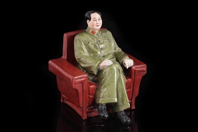 Lot 308 - A Chinese Cultural Revolution porcelain figure of Mao Zedong