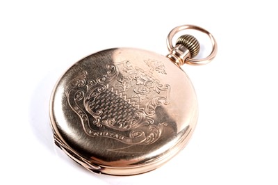Lot 797 - A 15ct yellow gold cased hunter pocket watch