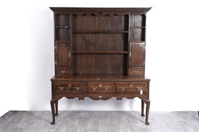 Lot 35 - A George III and later oak dresser