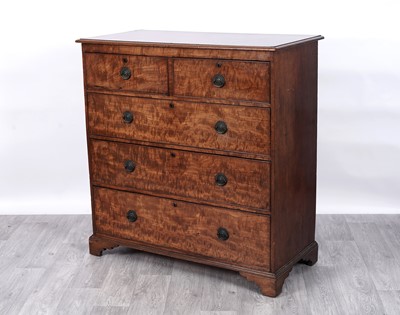 Lot 18 - A substantial George III fiddle back mahogany chest of drawers