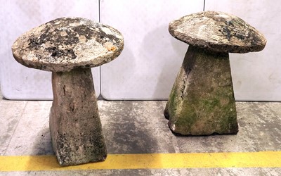 Lot 438 - A pair of 20th Century staddle stones