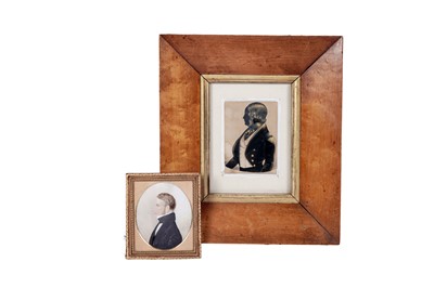 Lot 1617 - 19th Century - Silhouette and portrait miniature of a gentleman | watercolour