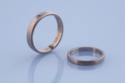 Lot 383 - Two Swedish 18ct white gold wedding bands