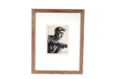 Lot 53 - Hermann Kätelhön - Mine worker with drill | etching