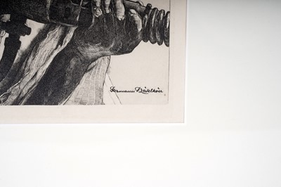 Lot 53 - Hermann Kätelhön - Mine worker with drill | etching